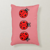 Drie Kleine Ladybugs - geborsteld polyester Accent Kussen (Voorkant(Verticaal))