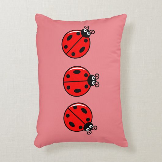 Drie Kleine Ladybugs - geborsteld polyester Accent Kussen (Voorkant(Verticaal))