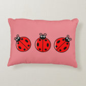 Drie Kleine Ladybugs - geborsteld polyester Accent Kussen (Achterkant)