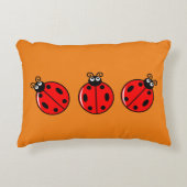 Drie Kleine Ladybugs - geborsteld polyester Accent Kussen (Voorkant)