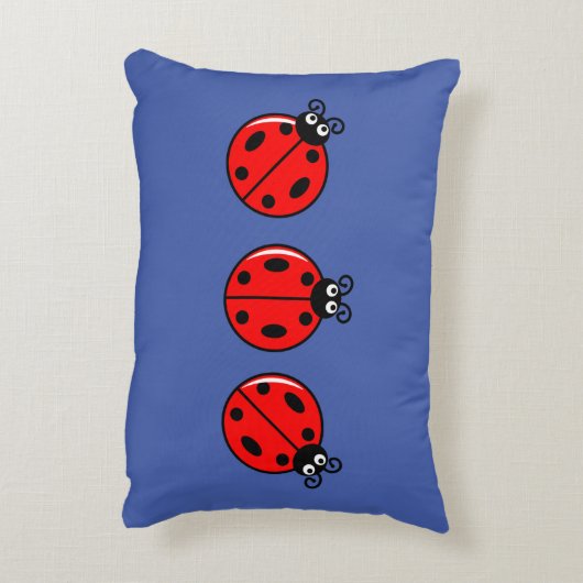 Drie Kleine Ladybugs - geborsteld polyester Accent Kussen (Achterkant (Verticaal))