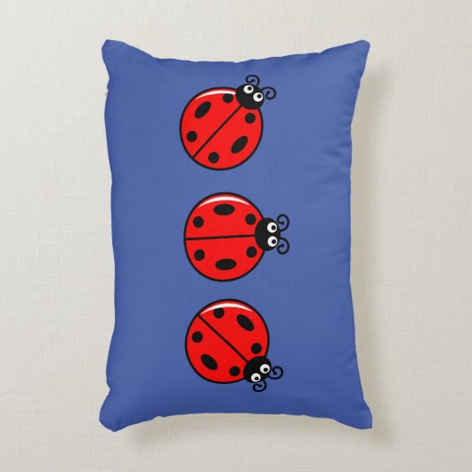 Drie Kleine Ladybugs - geborsteld polyester Accent Kussen (Voorkant(Verticaal))