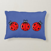 Drie Kleine Ladybugs - geborsteld polyester Accent Kussen (Achterkant)