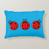 Drie Kleine Ladybugs - geborsteld polyester Accent Kussen (Voorkant)