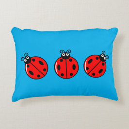 Drie Kleine Ladybugs - geborsteld polyester Accent Kussen