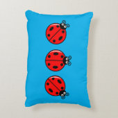 Drie Kleine Ladybugs - geborsteld polyester Accent Kussen (Achterkant (Verticaal))
