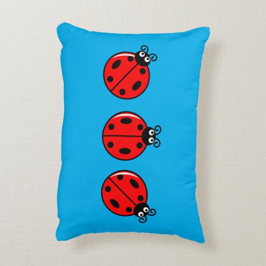 Drie Kleine Ladybugs - geborsteld polyester Accent Kussen (Achterkant (Verticaal))