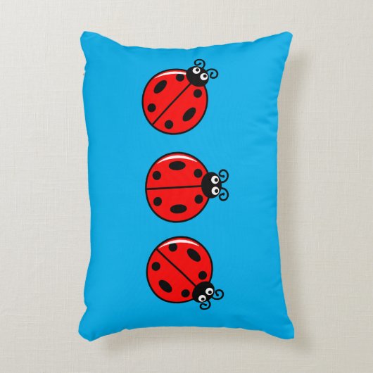 Drie Kleine Ladybugs - geborsteld polyester Accent Kussen (Voorkant(Verticaal))
