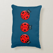 Drie Kleine Ladybugs - geborsteld polyester Accent Kussen (Achterkant (Verticaal))