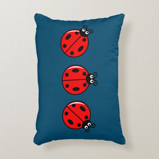 Drie Kleine Ladybugs - geborsteld polyester Accent Kussen (Voorkant(Verticaal))