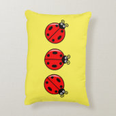 Drie Kleine Ladybugs - geborsteld polyester Accent Kussen (Achterkant (Verticaal))