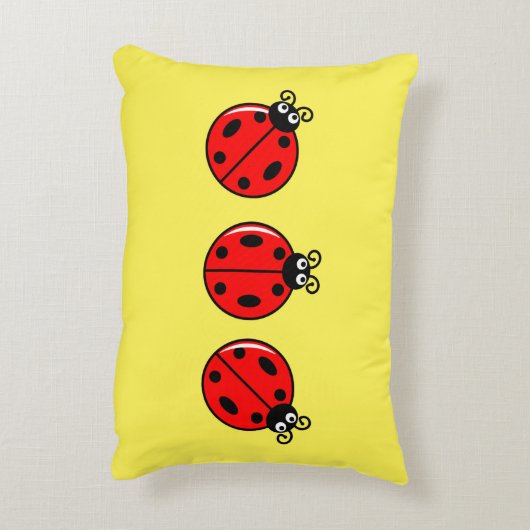 Drie Kleine Ladybugs - geborsteld polyester Accent Kussen (Achterkant (Verticaal))