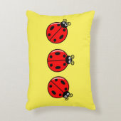 Drie Kleine Ladybugs - geborsteld polyester Accent Kussen (Voorkant(Verticaal))