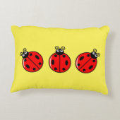 Drie Kleine Ladybugs - geborsteld polyester Accent Kussen (Achterkant)