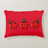 Drie Kleine Ladybugs - geborsteld polyester Accent Kussen (Voorkant)