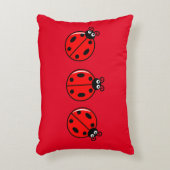 Drie Kleine Ladybugs - geborsteld polyester Accent Kussen (Voorkant(Verticaal))