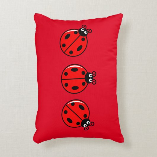 Drie Kleine Ladybugs - geborsteld polyester Accent Kussen (Voorkant(Verticaal))
