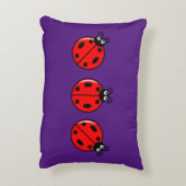 Drie Kleine Ladybugs - geborsteld polyester Accent Kussen (Achterkant (Verticaal))