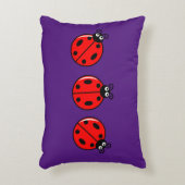 Drie Kleine Ladybugs - geborsteld polyester Accent Kussen (Voorkant(Verticaal))