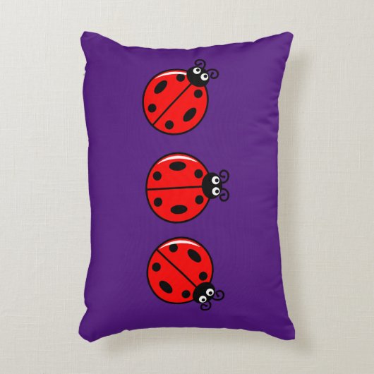 Drie Kleine Ladybugs - geborsteld polyester Accent Kussen (Voorkant(Verticaal))
