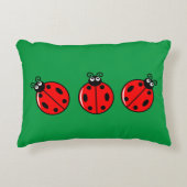 Drie Kleine Ladybugs - geborsteld polyester Accent Kussen (Voorkant)