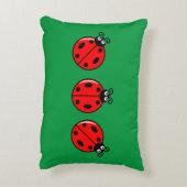 Drie Kleine Ladybugs - geborsteld polyester Accent Kussen (Achterkant (Verticaal))