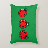 Drie Kleine Ladybugs - geborsteld polyester Accent Kussen (Voorkant(Verticaal))