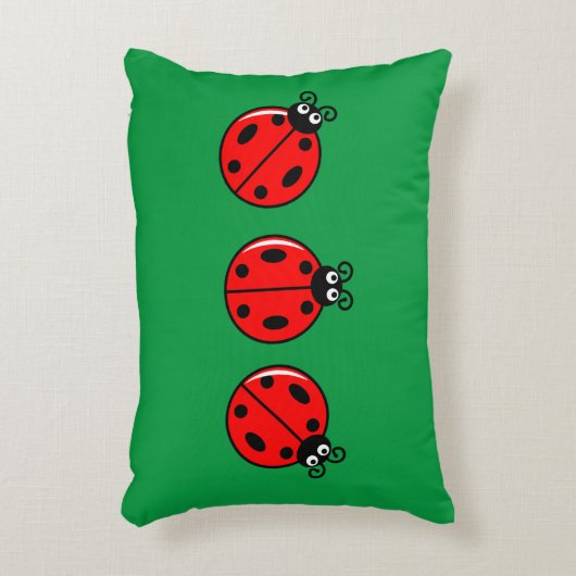 Drie Kleine Ladybugs - geborsteld polyester Accent Kussen (Voorkant(Verticaal))