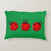 Drie Kleine Ladybugs - geborsteld polyester Accent Kussen (Achterkant)