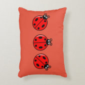 Drie Kleine Ladybugs - geborsteld polyester Accent Kussen (Voorkant(Verticaal))