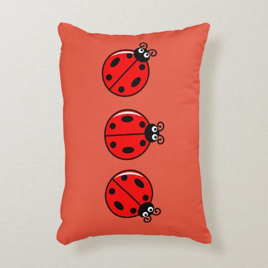 Drie Kleine Ladybugs - geborsteld polyester Accent Kussen (Voorkant(Verticaal))