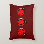 Drie Kleine Ladybugs - geborsteld polyester Accent Kussen (Voorkant(Verticaal))