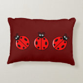 Drie Kleine Ladybugs - geborsteld polyester Accent Kussen (Achterkant)