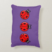 Drie Kleine Ladybugs - geborsteld polyester Accent Kussen (Achterkant (Verticaal))