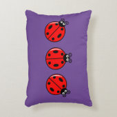Drie Kleine Ladybugs - geborsteld polyester Accent Kussen (Voorkant(Verticaal))