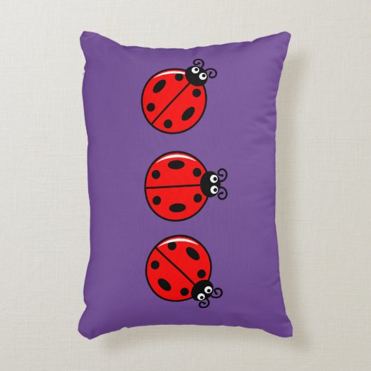Drie Kleine Ladybugs - geborsteld polyester Accent Kussen (Voorkant(Verticaal))