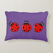 Drie Kleine Ladybugs - geborsteld polyester Accent Kussen (Achterkant)