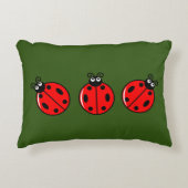Drie Kleine Ladybugs - geborsteld polyester Accent Kussen (Voorkant)