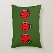 Drie Kleine Ladybugs - geborsteld polyester Accent Kussen (Voorkant(Verticaal))