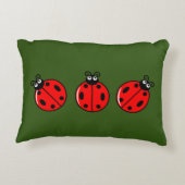 Drie Kleine Ladybugs - geborsteld polyester Accent Kussen (Achterkant)