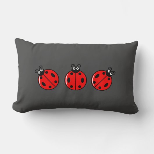 Drie kleine ladybugs - Lumbar Pillow 13 x 21 inch Kussen (Voorkant)