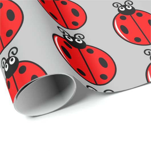 Drie kleine ladybugs - Matte Wrapping Paper Cadeaupapier (Rol Hoek)