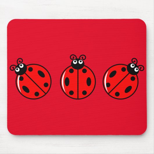 Drie Kleine Ladybugs - Mousepad Muismat (Voorkant)