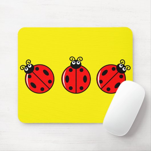 Drie Kleine Ladybugs - Mousepad Muismat (Met muis)