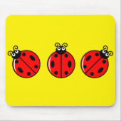 Drie Kleine Ladybugs - Mousepad Muismat (Voorkant)