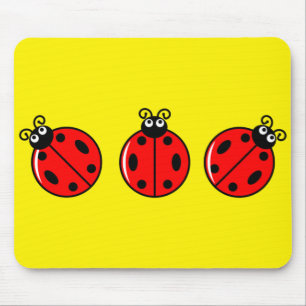 Drie Kleine Ladybugs - Mousepad Muismat