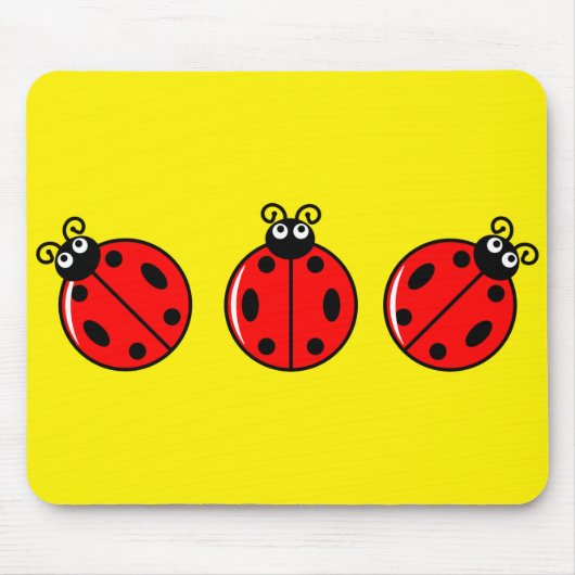 Drie Kleine Ladybugs - Mousepad Muismat (Voorkant)