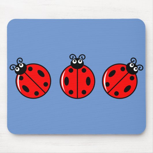 Drie Kleine Ladybugs - Mousepad Muismat (Voorkant)