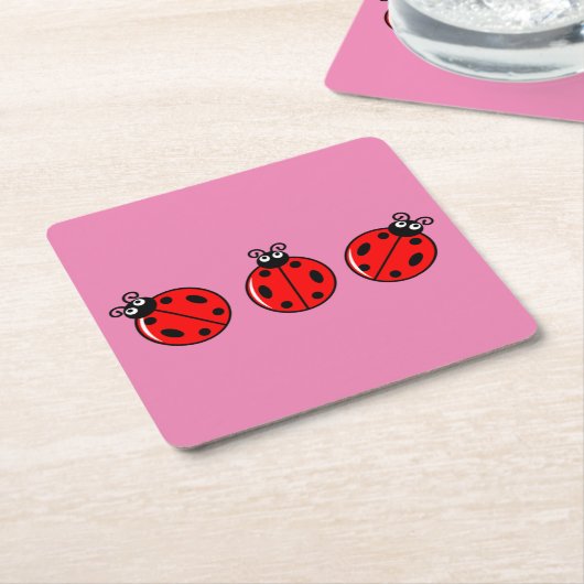 Drie kleine ladybugs - Onderzetter papier (Schuin)