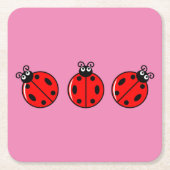 Drie kleine ladybugs - Onderzetter papier (Voorkant)